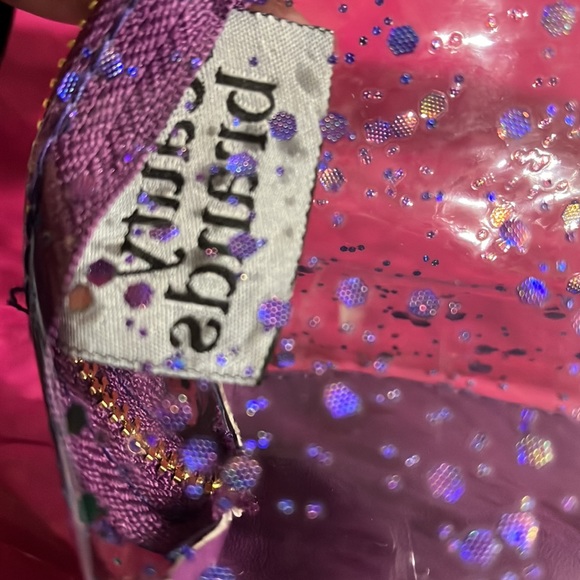 NEW Beauty Brand cosmetics bag purple, iridescent, glitter, see photos NEW - Picture 4 of 5